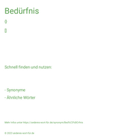 Bedürfnis