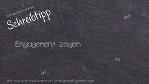 Anderes Wort für Engagement zeigen - Synonyme für Engagement zeigen