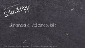 Anderes Wort für Ukrainische Volksrepublik - Synonyme für Ukrainische Volksrepublik