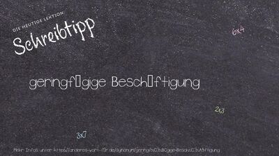 Schreibtipp geringfügige Beschäftigung