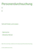 Personendurchsuchung