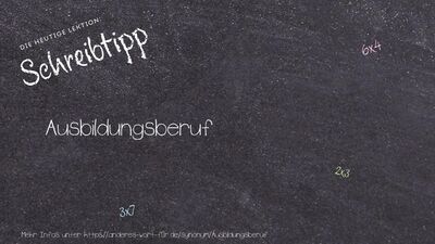 Schreibtipp Ausbildungsberuf