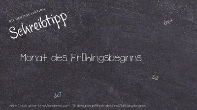 Schreibtipp Monat des Frühlingsbeginns