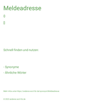 Meldeadresse