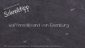 Anderes Wort für Waffenstillstand von Eisenburg - Synonyme für Waffenstillstand von Eisenburg
