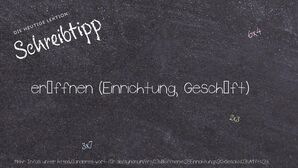 Anderes Wort für eröffnen (Einrichtung, Geschäft) - Synonyme für eröffnen (Einrichtung, Geschäft)