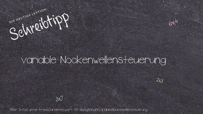 Schreibtipp variable Nockenwellensteuerung
