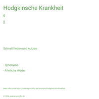 Hodgkinsche Krankheit