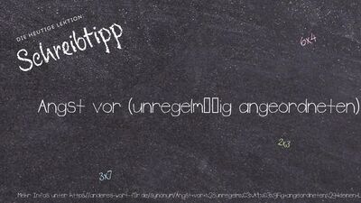 Schreibtipp Angst vor (unregelmäßig angeordneten) kleinen Löchern