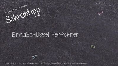 Schreibtipp Einmalschlüssel-Verfahren
