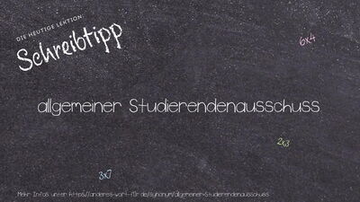 Schreibtipp allgemeiner Studierendenausschuss