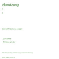 Abnutzung