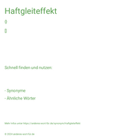 Haftgleiteffekt