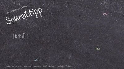 Schreibtipp Debüt