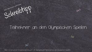 Anderes Wort für Teilnehmer an den Olympischen Spielen - Synonyme für Teilnehmer an den Olympischen Spielen