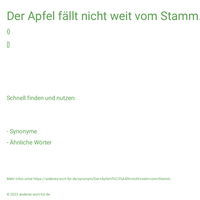 Der Apfel fällt nicht weit vom Stamm.