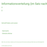 Informationsverteilung (im Satz nach Wichtigkeit)