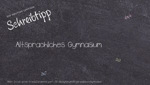 Anderes Wort für Altsprachliches Gymnasium - Synonyme für Altsprachliches Gymnasium