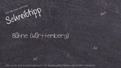 Schreibtipp Bühne (Württemberg)