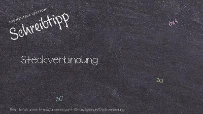 Schreibtipp Steckverbindung