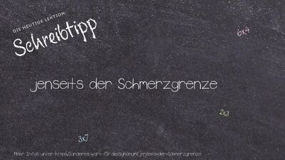 Schreibtipp jenseits der Schmerzgrenze