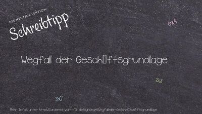 Schreibtipp Wegfall der Geschäftsgrundlage