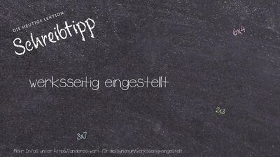 Schreibtipp werksseitig eingestellt