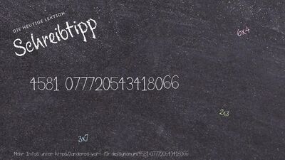 Schreibtipp 4581 077720543418066
