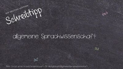 Schreibtipp allgemeine Sprachwissenschaft