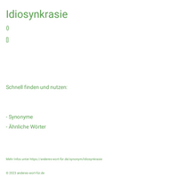 Idiosynkrasie