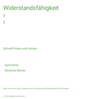 Widerstandsfähigkeit