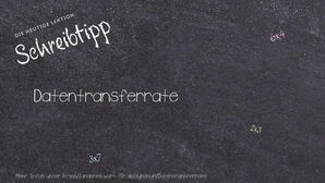 Anderes Wort für Datentransferrate - Synonyme für Datentransferrate