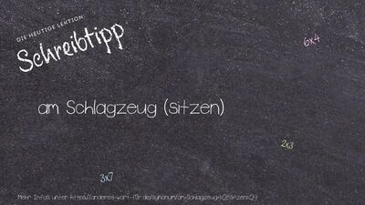 Schreibtipp am Schlagzeug (sitzen)