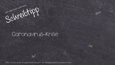 Schreibtipp Coronavirus-Krise