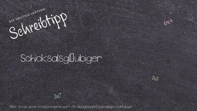 Schreibtipp Schicksalsgläubiger