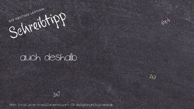 Schreibtipp auch deshalb