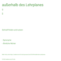 außerhalb des Lehrplanes