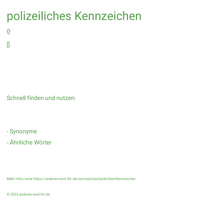 polizeiliches Kennzeichen