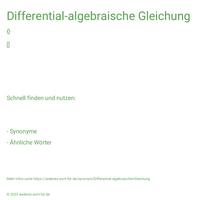 Differential-algebraische Gleichung