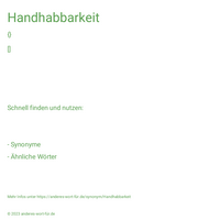 Handhabbarkeit