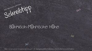 Anderes Wort für Böhmisch-Mährische Höhe - Synonyme für Böhmisch-Mährische Höhe