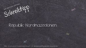 Anderes Wort für Republik Nordmazedonien - Synonyme für Republik Nordmazedonien