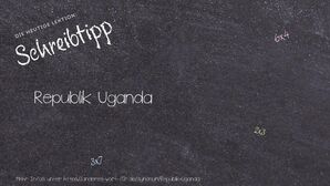 Anderes Wort für Republik Uganda - Synonyme für Republik Uganda