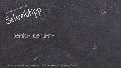 Schreibtipp peinlich berührt