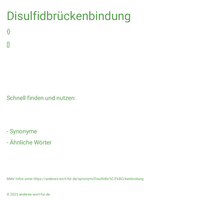 Disulfidbrückenbindung