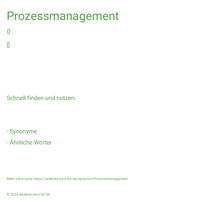 Prozessmanagement