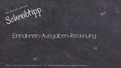 Schreibtipp Einnahmen-Ausgaben-Rechnung