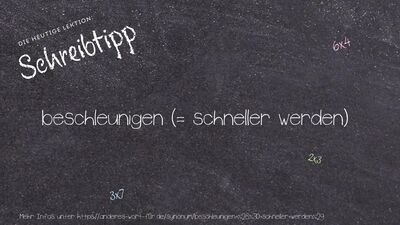 Schreibtipp beschleunigen (= schneller werden)