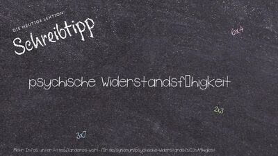 Schreibtipp psychische Widerstandsfähigkeit