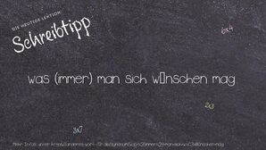 Anderes Wort für was (immer) man sich wünschen mag - Synonyme für was (immer) man sich wünschen mag